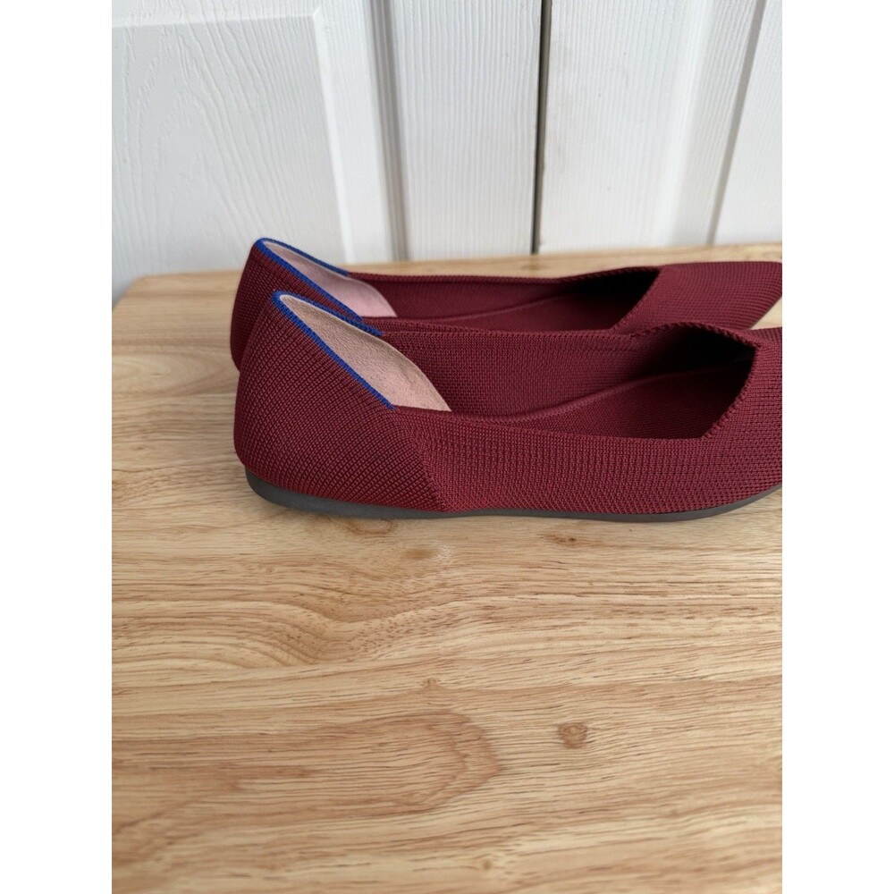 ROTHY'S The Point Ballet flats Red Wine textured knit fabric pointed toe size 9 - Picture 6 of 11